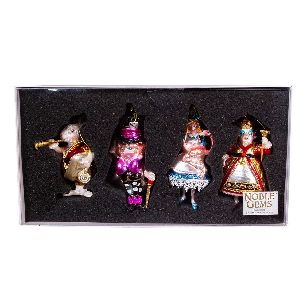 Kurt Adler 5-5.5-Inch Noble Gems™ Glass Wonderland Gift Set, 4-Piece Set